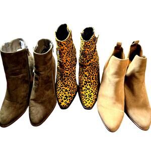 Just Fabulous + More Size 8 Women's Ankle Boots Lot of 3 Pairs Bulk Shoes Cheeta